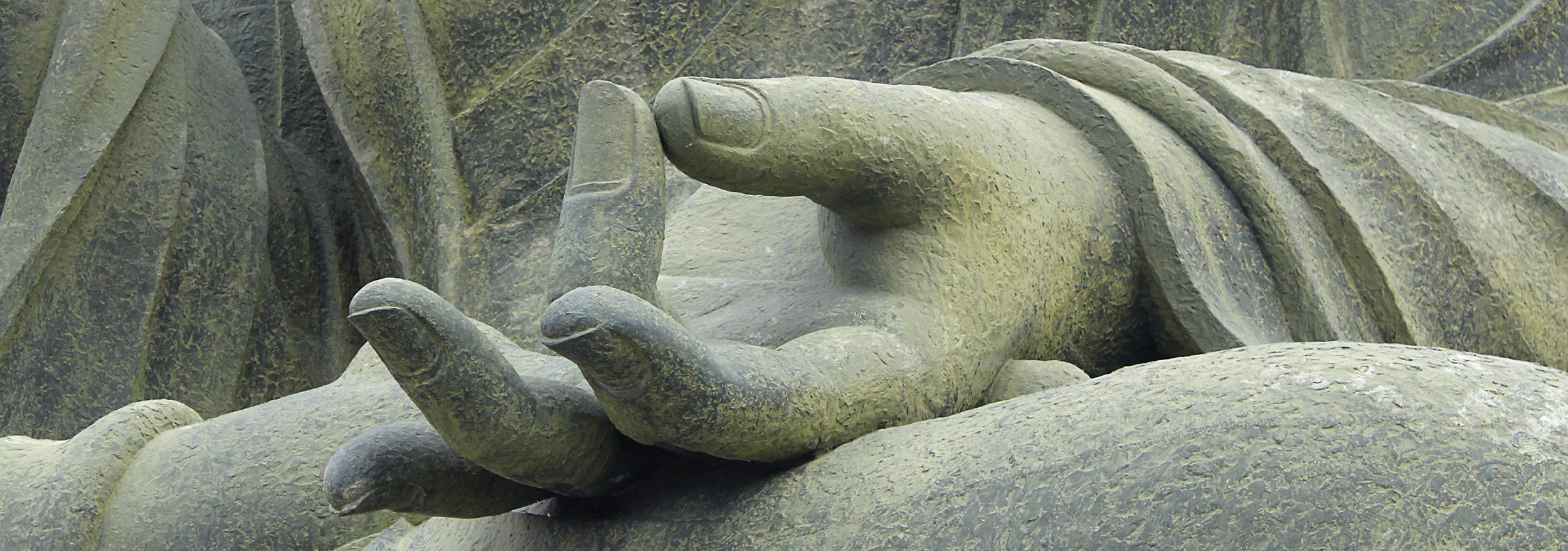 An image of a mudra (hand gesture) depicting the thumb touching the tip of the ring finger.