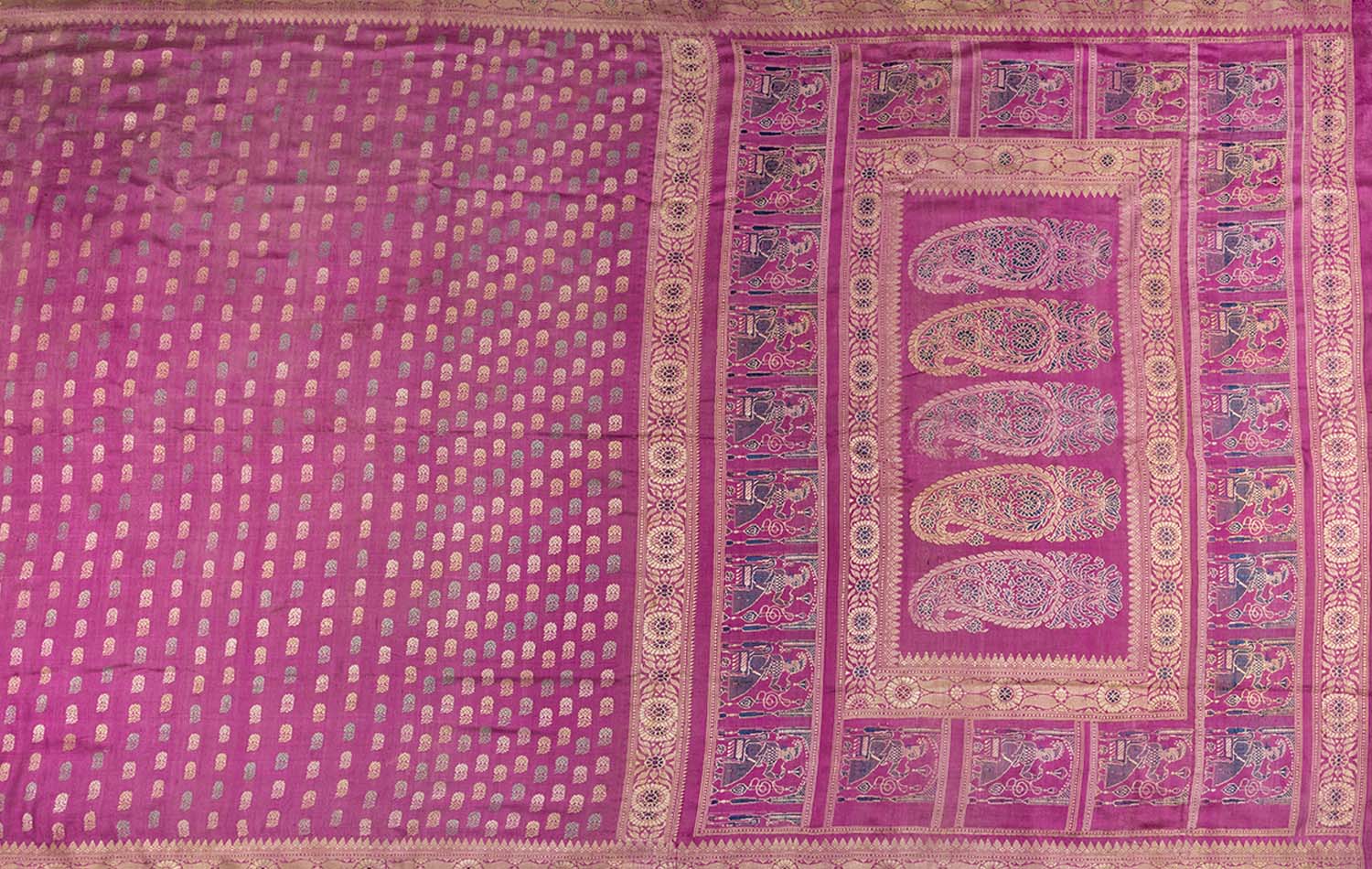 Baluchari Silk Mustard Saree