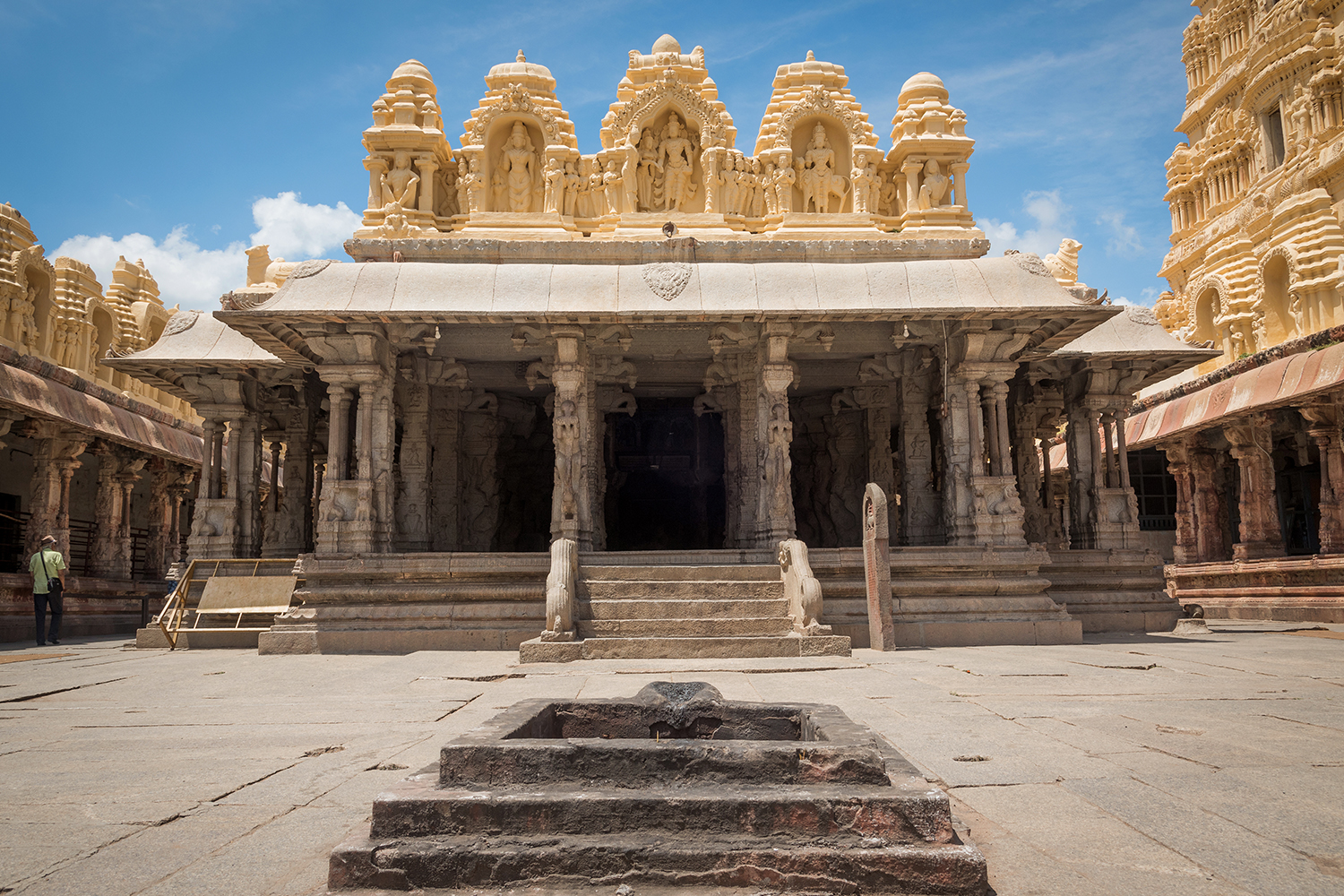 Photograph of the Coronation Mandapa of Krishnadevaraya at the Virupaksha Temple complex in Hampi