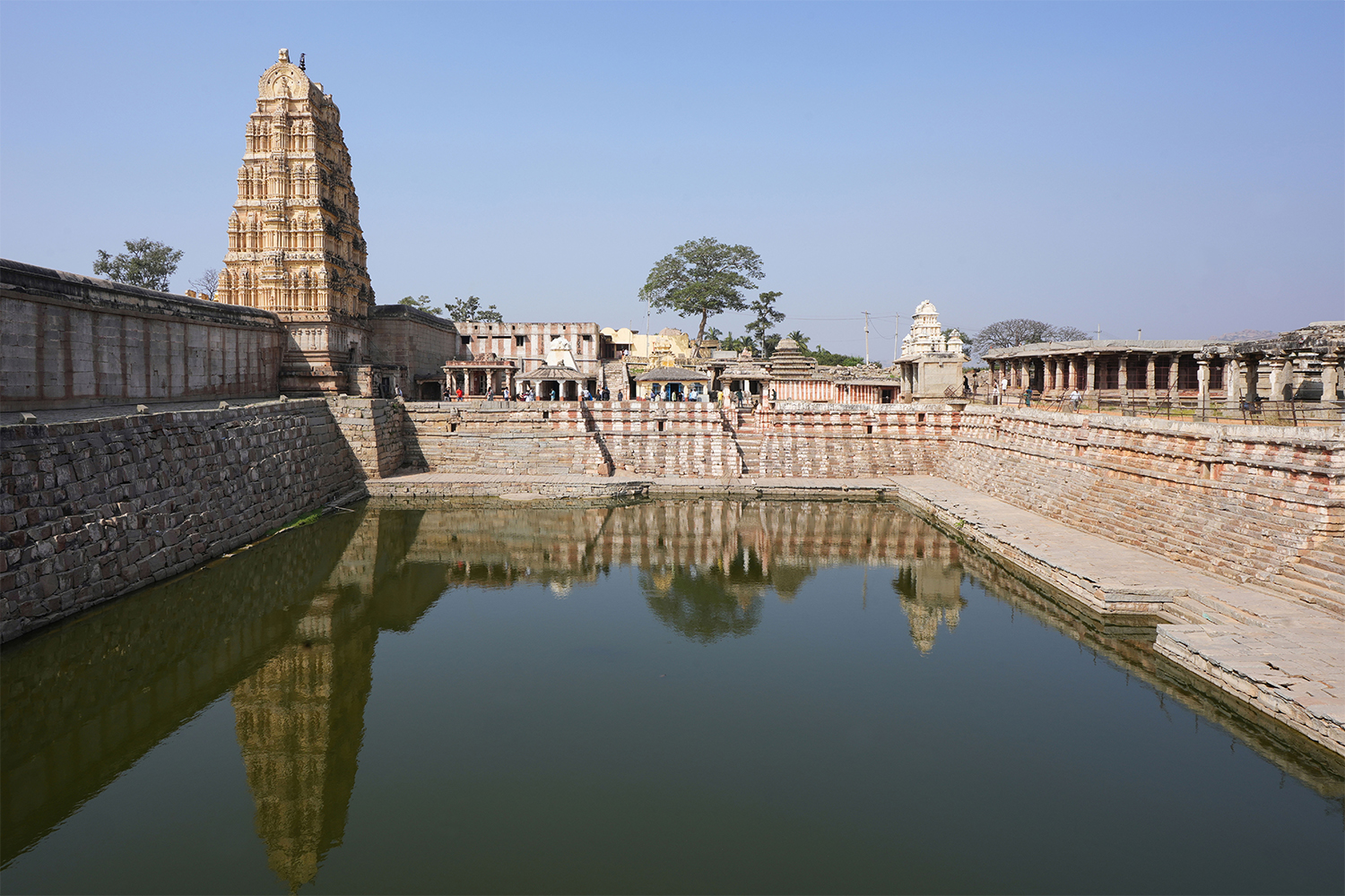 Photograph of the Manmatha tank in the Virupaksha Temple complex