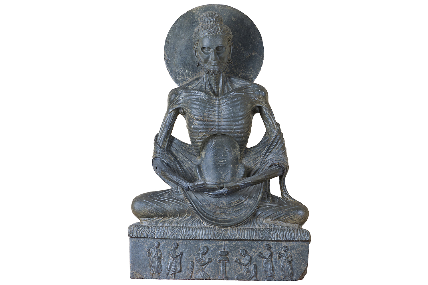 Photograph of the Fasting Siddartha statue at the Lahore Museum in Pakistan