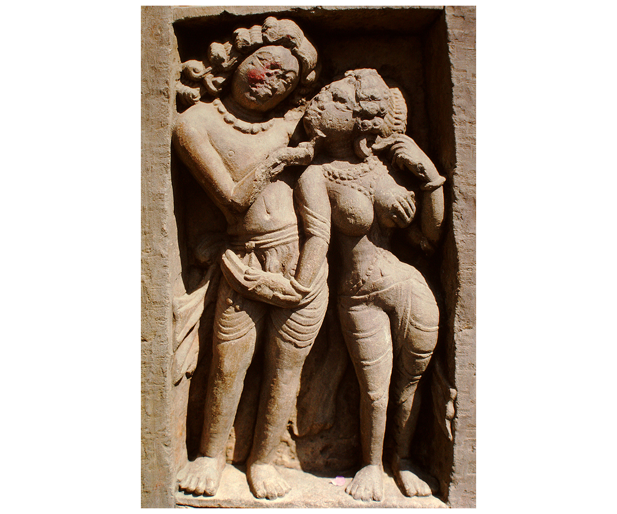 Photograph of a mithuna relief at the Parvati Temple at Nachna-Kuthara